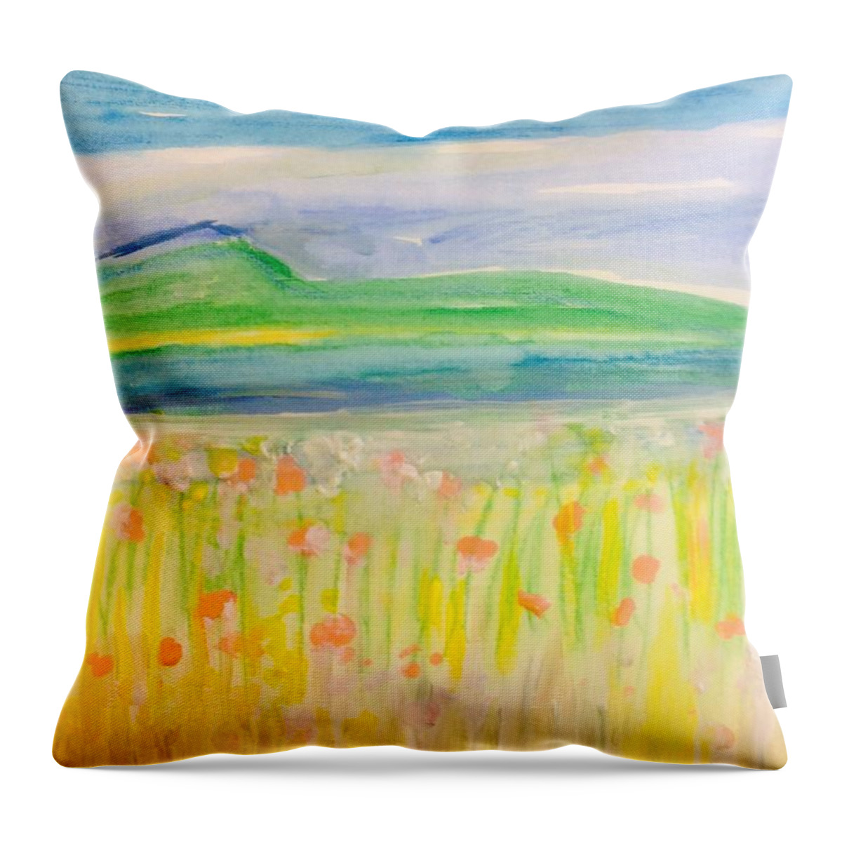 Sardegna Throw Pillow featuring the painting Sardegna by Judith Desrosiers