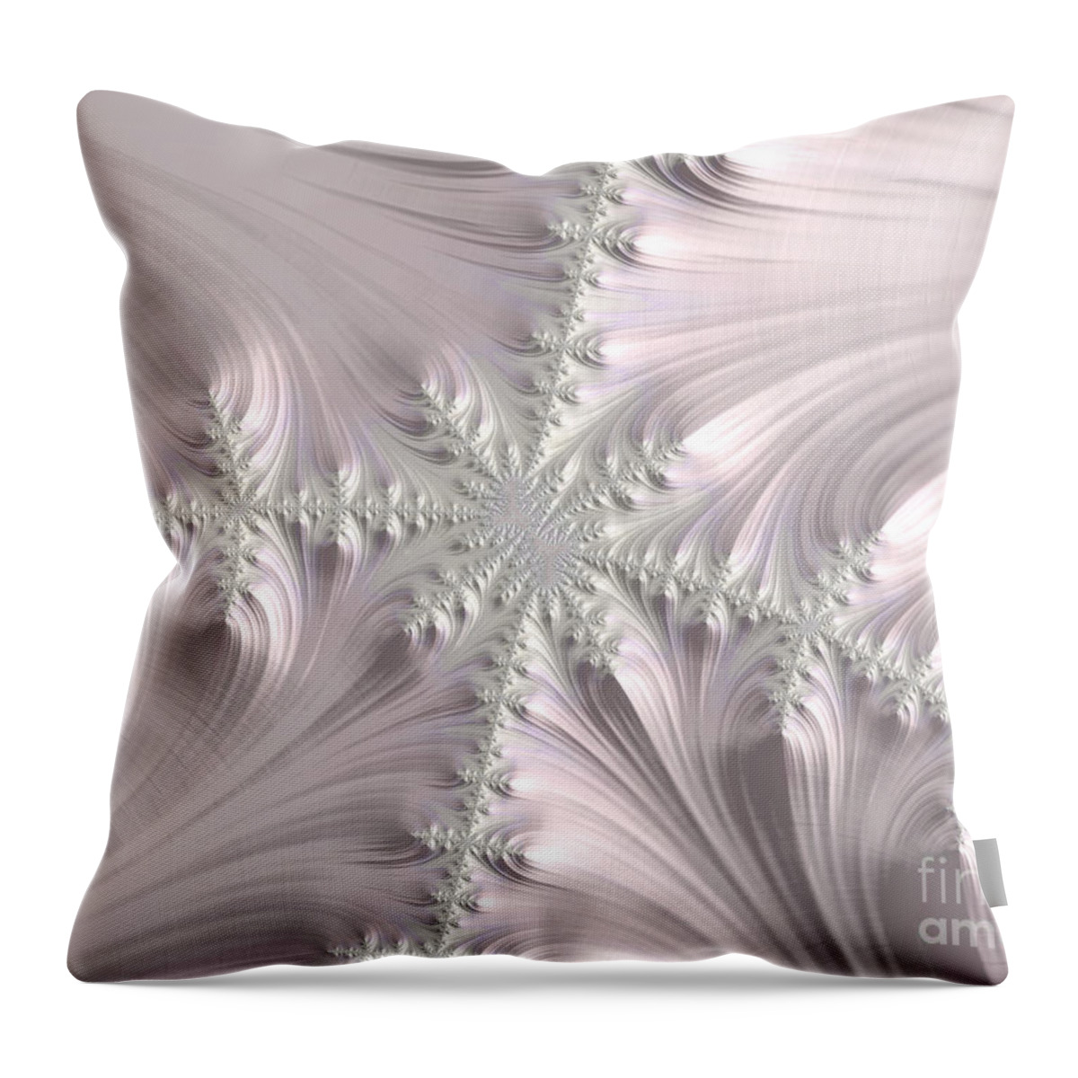Fractal Throw Pillow featuring the digital art Satin by Elaine Teague
