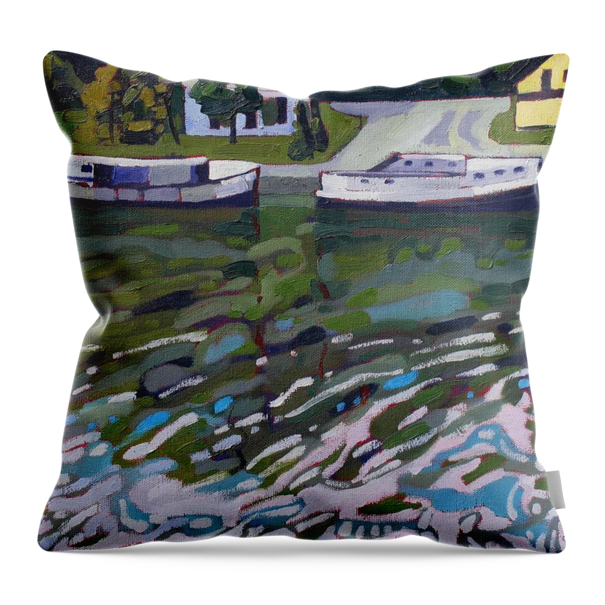 891 Throw Pillow featuring the painting Saugeen Shores by Phil Chadwick