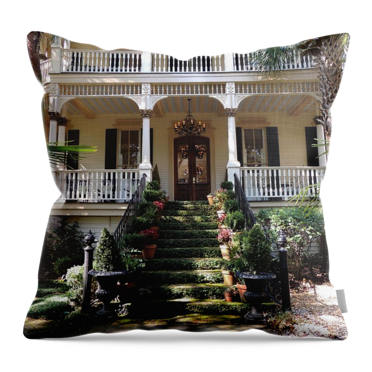 Savannah Throw Pillow featuring the photograph Southern Style by Vincent Green