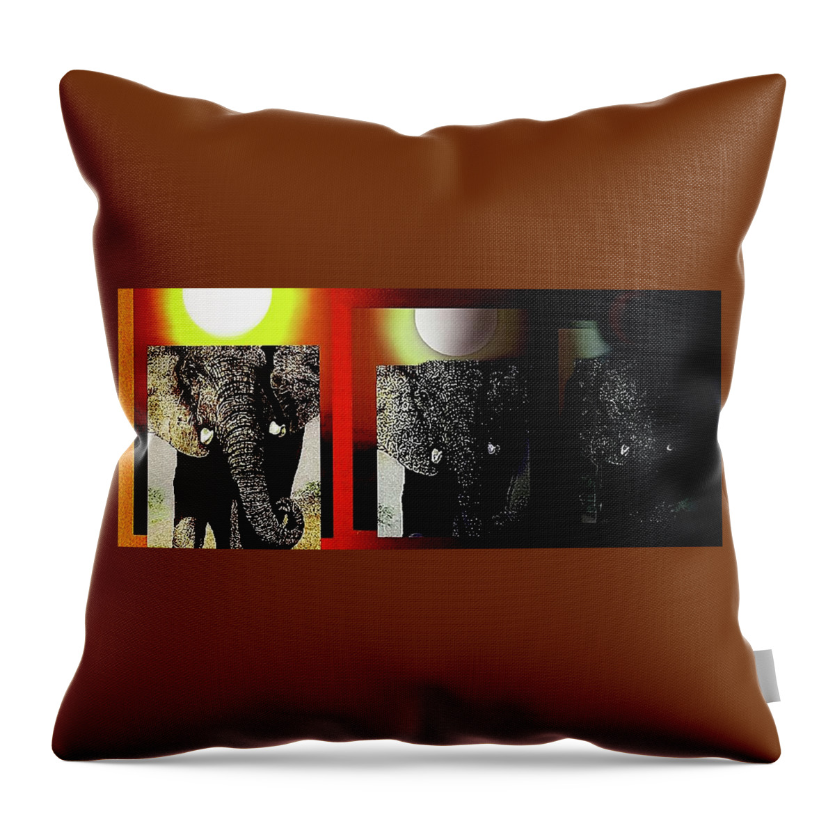 Elephant Throw Pillow featuring the painting Save Our Precious Elephants by Hartmut Jager
