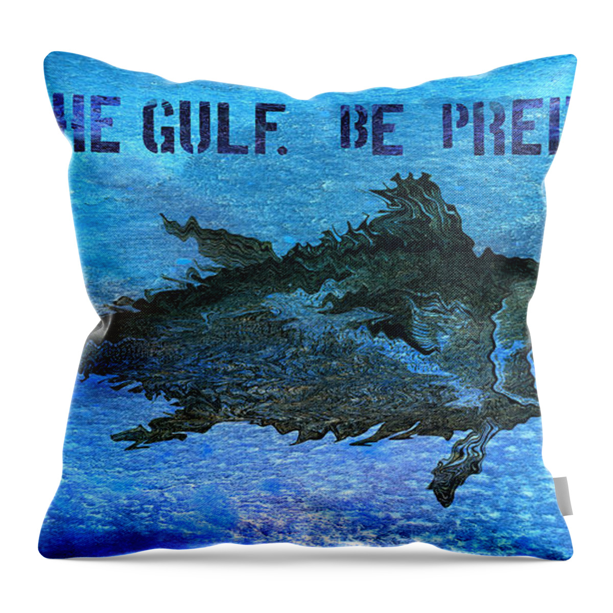 Save The Gulf Of Mexico Throw Pillow featuring the mixed media Save the Gulf America 2 by Paul Gaj