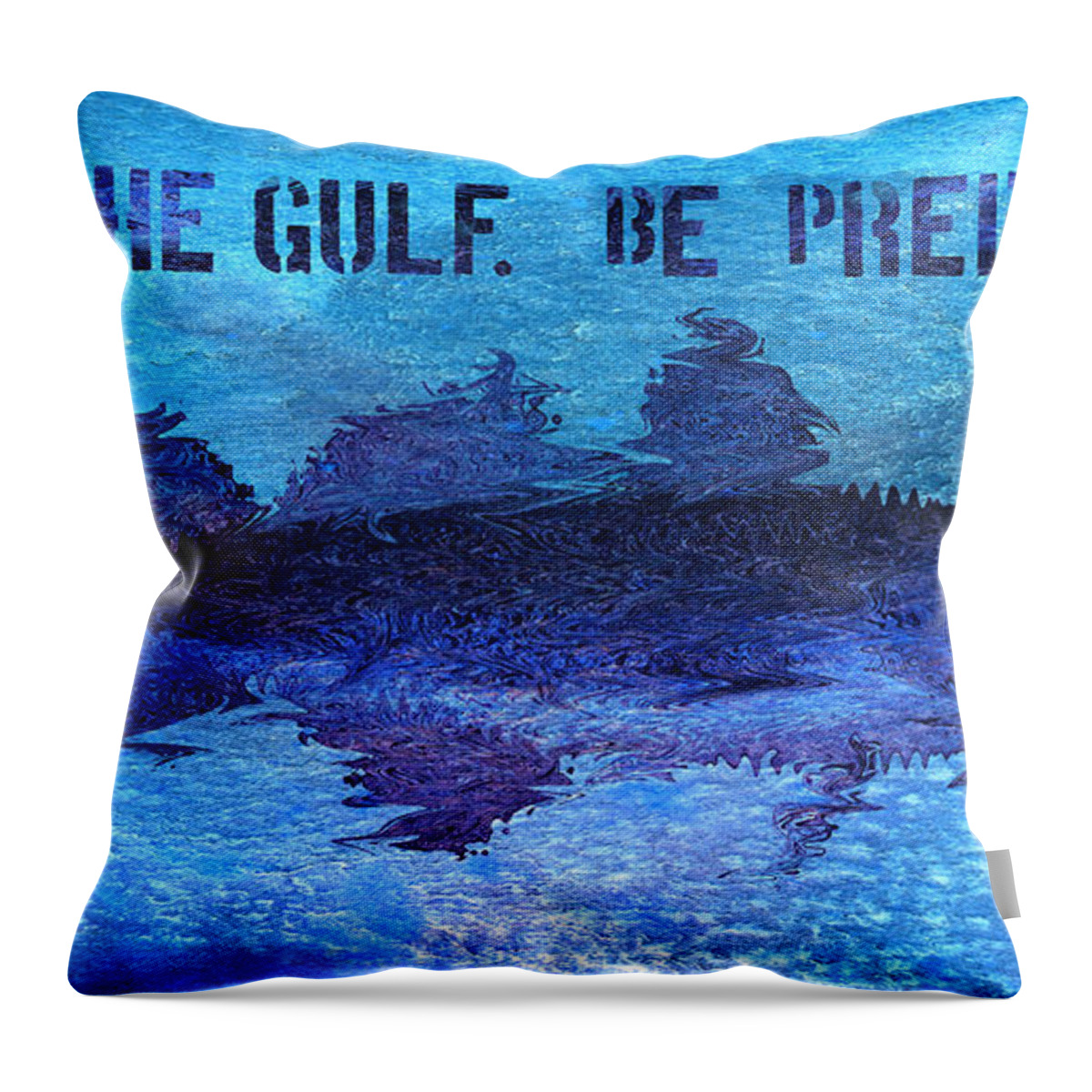 Save The Gulf Of Mexico Throw Pillow featuring the digital art Save the Gulf America by Paul Gaj