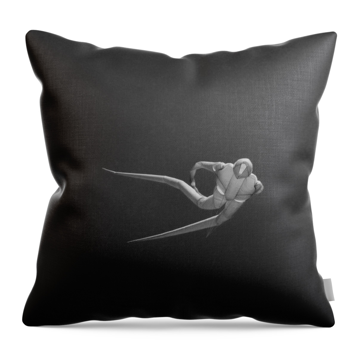 Black; Christchurch; Clouds; Flying; Kite; Kite Day; New Zealand; Nz; South Island; New Brighton; Spaceman; Spacesuit; Sci-fi; Space Throw Pillow featuring the photograph Save the Last Dance For Me by Steve Taylor