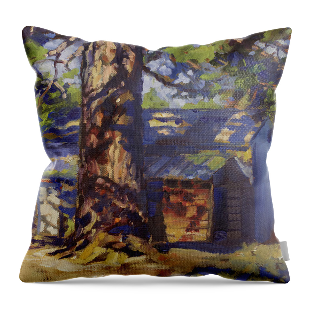 Tree Throw Pillow featuring the painting Save the Tree by Leona Fox