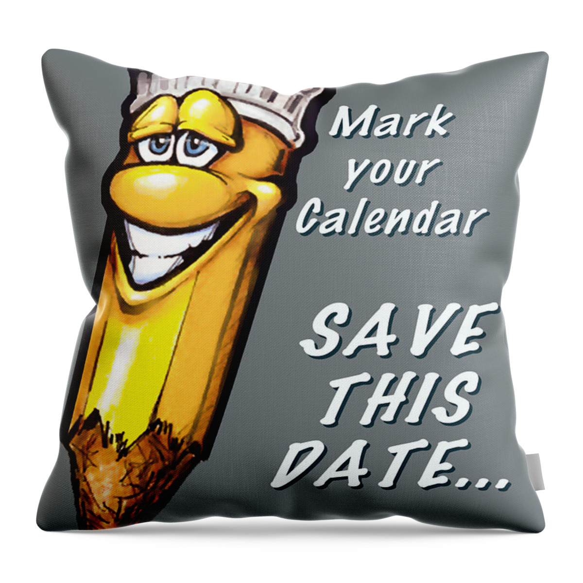 Calendar Throw Pillow featuring the greeting card Save This Date by Kevin Middleton