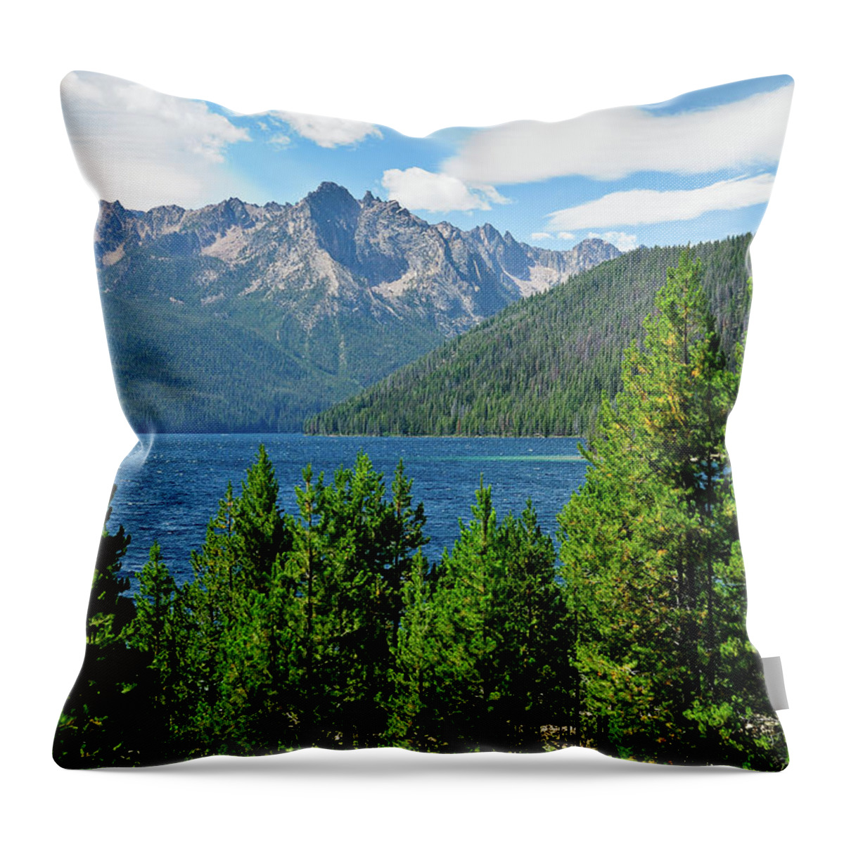 Sawtooth Mountains Throw Pillow featuring the photograph Sawtooth Serenity II by Greg Norrell