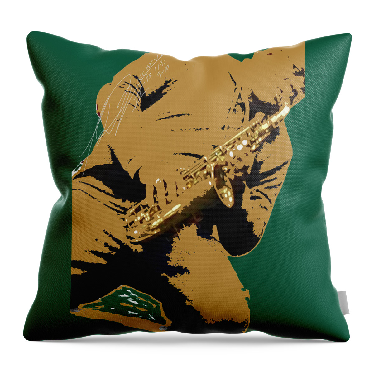 Leon Devose Throw Pillow featuring the photograph Saxual Passion by Leon deVose