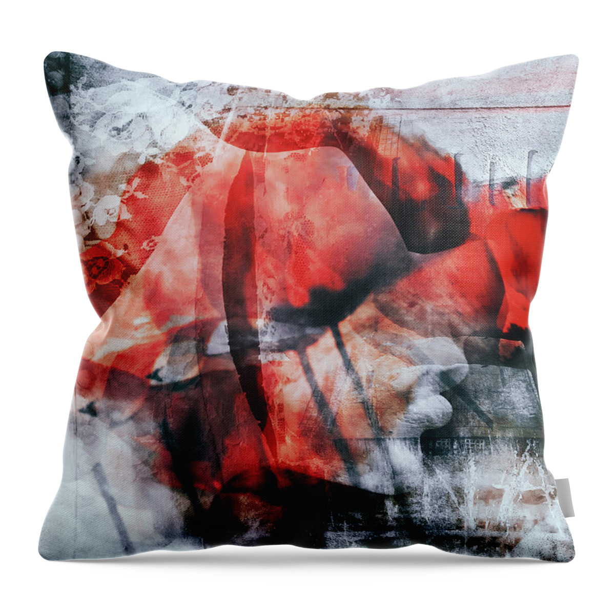 Woman Throw Pillow featuring the digital art Say it with poppies by Gabi Hampe