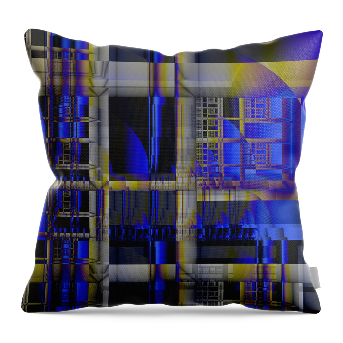  Throw Pillow featuring the digital art Scaffold II by Richard Ortolano