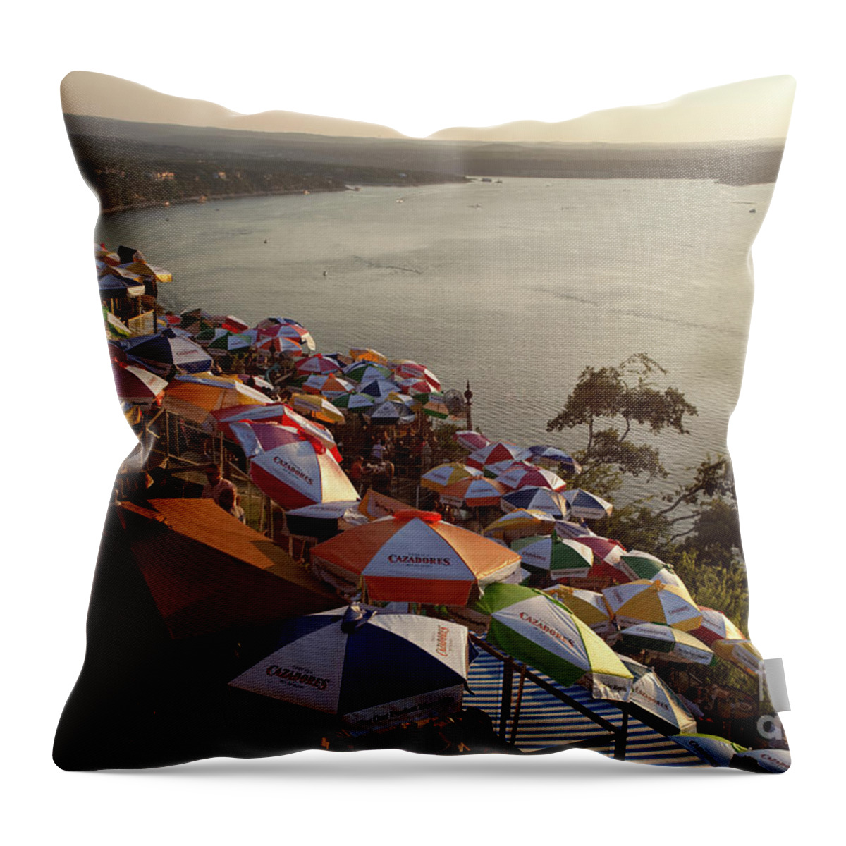 Adults Throw Pillow featuring the photograph Scenic overview of Lake Travis by Dan Herron