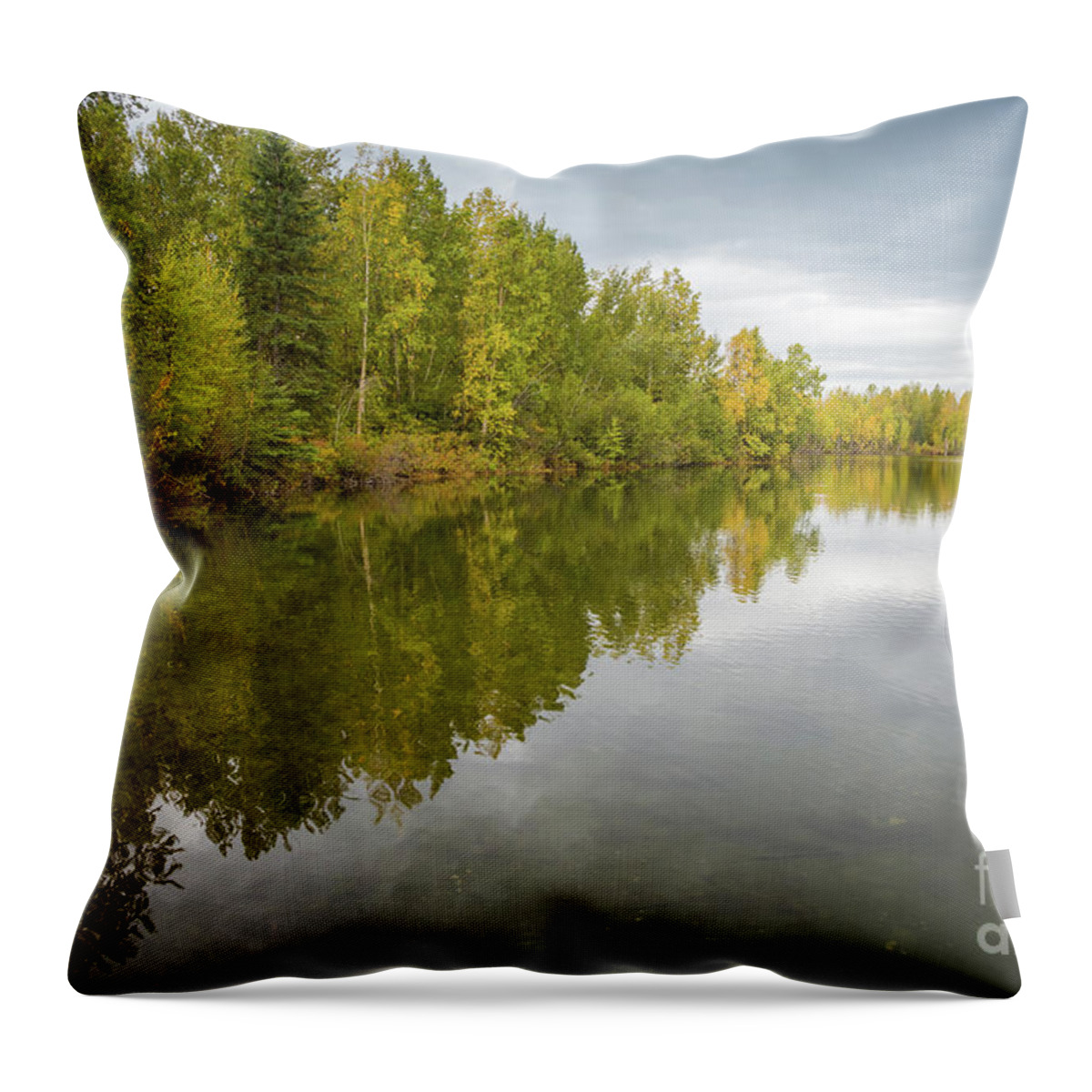 Reflections Lake Throw Pillow featuring the photograph Scenic Reflections Lake by Eva Lechner