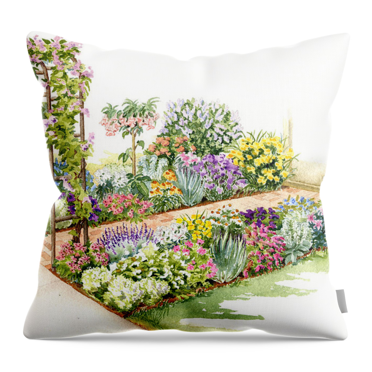 Garden Throw Pillow featuring the painting Scented Segue by Karla Beatty