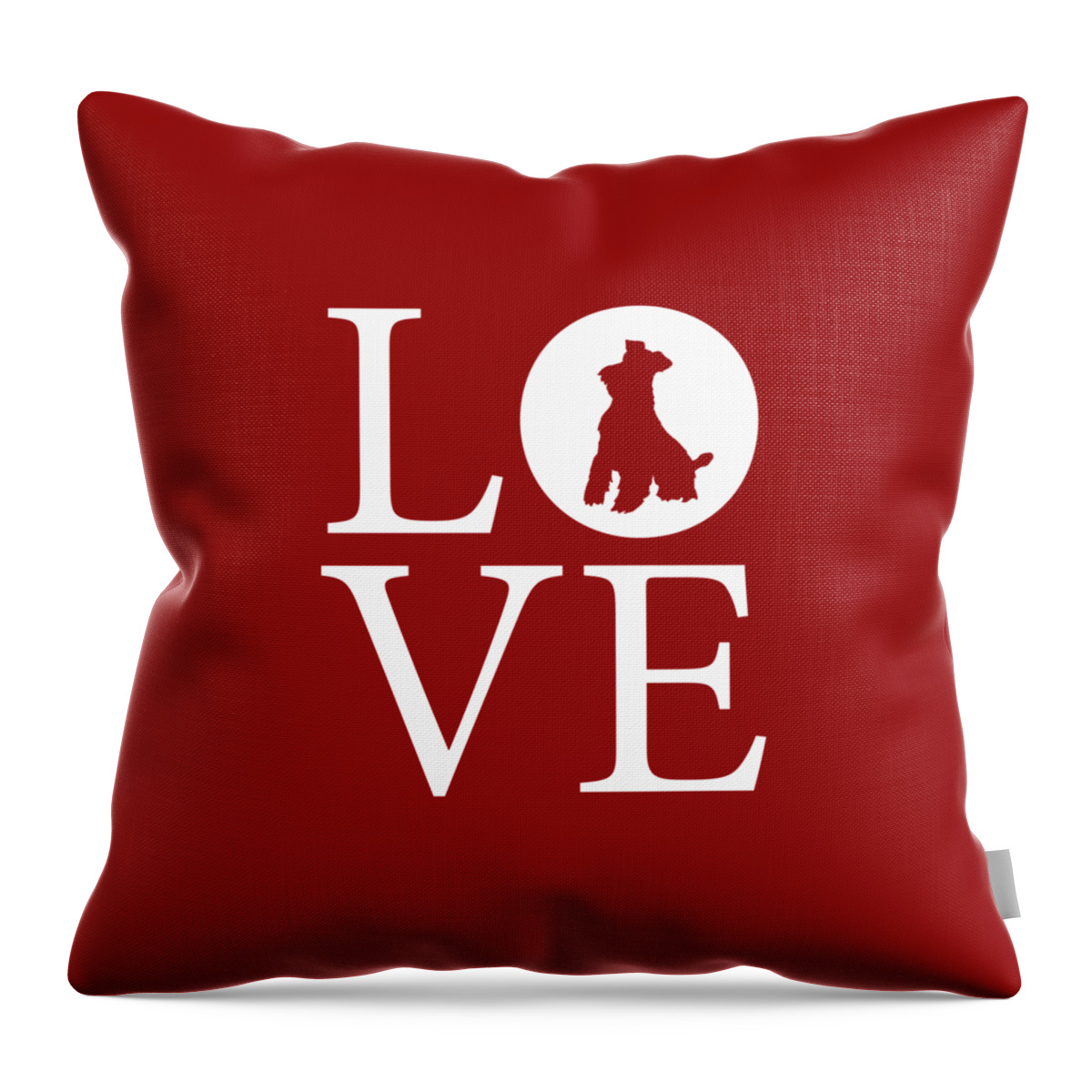 Schnauzer Love Throw Pillow featuring the digital art Schnauzer Love Red by Nancy Ingersoll