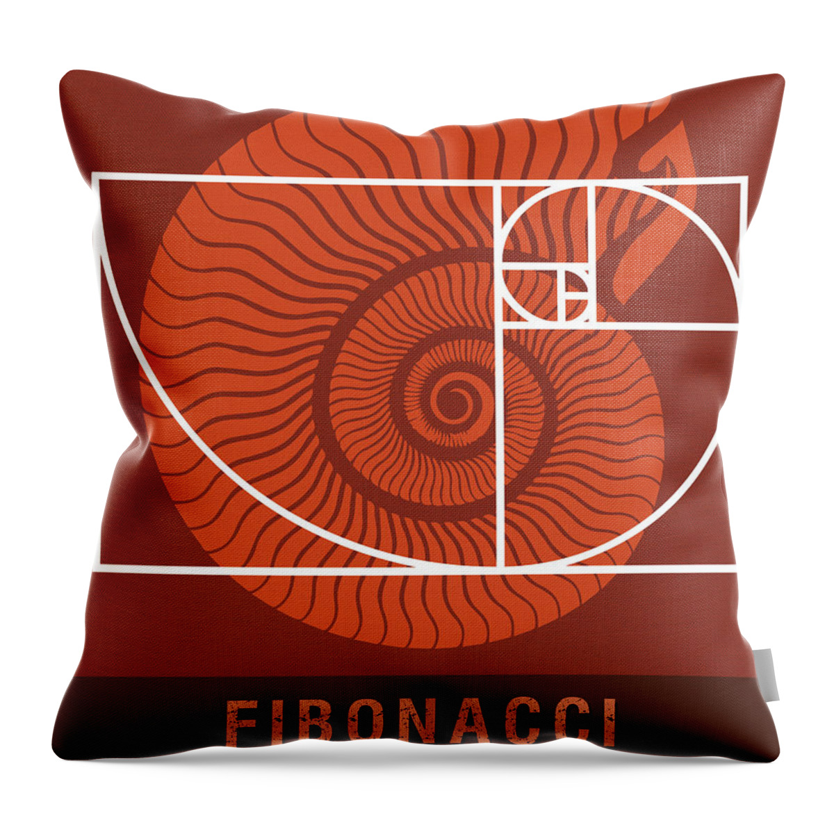 Fibonacci Throw Pillow featuring the mixed media Science Posters - Fibonacci - Mathematician by Studio Grafiikka