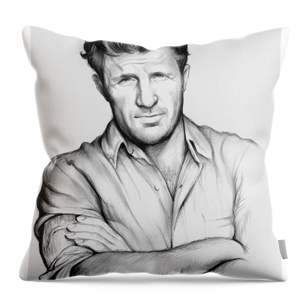 Celebrity Throw Pillow featuring the drawing Scott Caan by Greg Joens