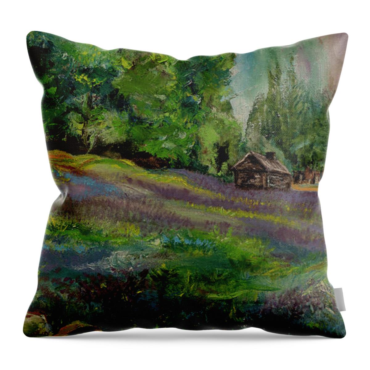 Art And Impressionism. Scottish Landscape Throw Pillow featuring the painting Scottish Landscape by Kathy Knopp