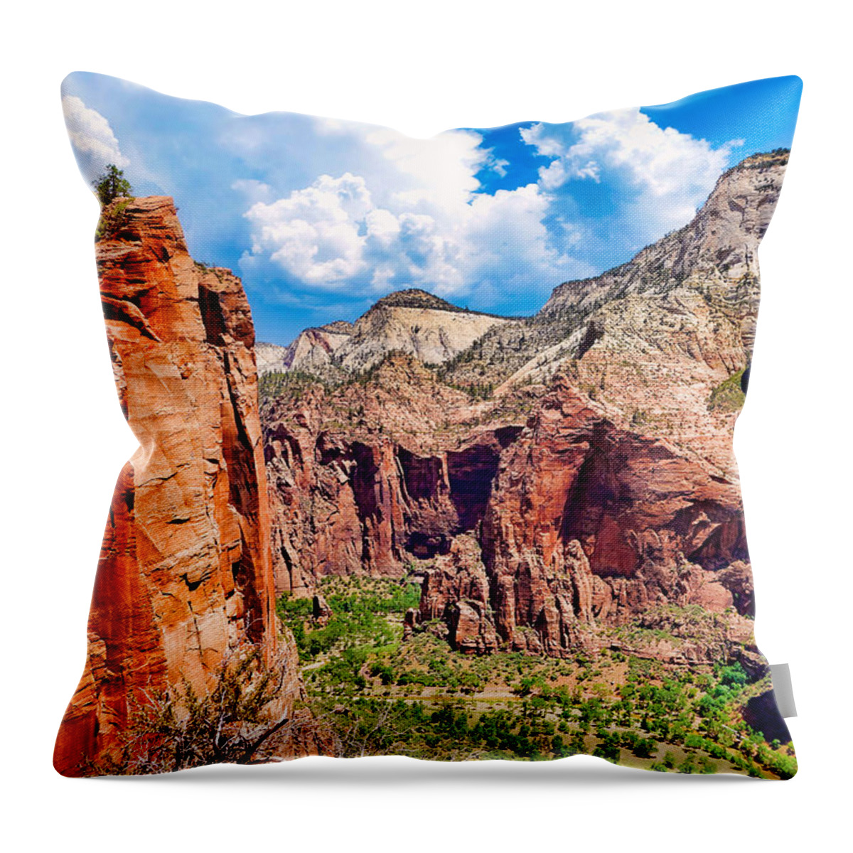 Scout's Lookout Throw Pillow featuring the photograph Scout's Lookout View 1 by Robert Meyers-Lussier