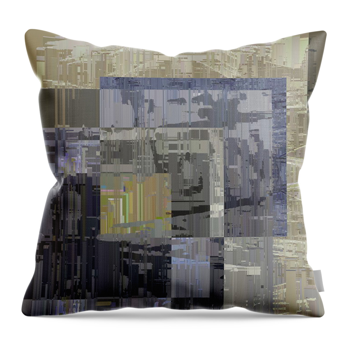 Abstract Throw Pillow featuring the digital art Scratching The Surface by Tim Allen