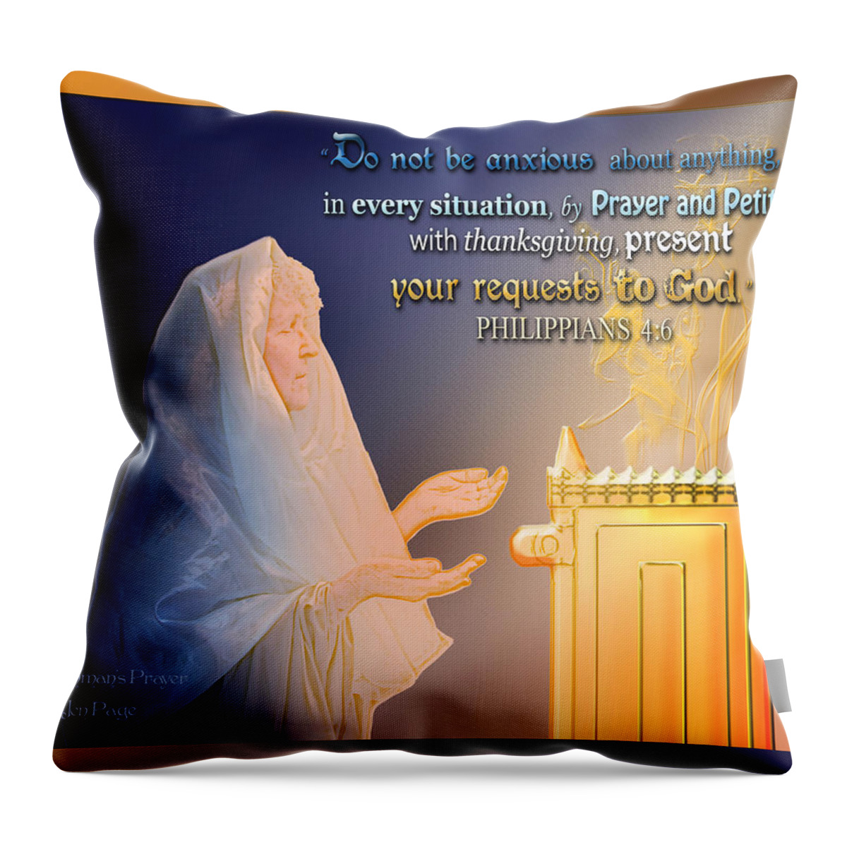 Jennifer Page Throw Pillow featuring the photograph Scripture Art  Watchman's Prayer by Jennifer Page