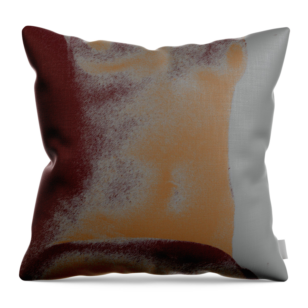 Female Throw Pillow featuring the mixed media Sculpted Nude by Claudia Goodell