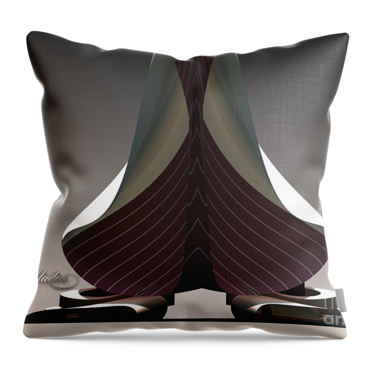 Fractal Throw Pillow featuring the digital art Sculpture Of A Bulb by Melissa Messick