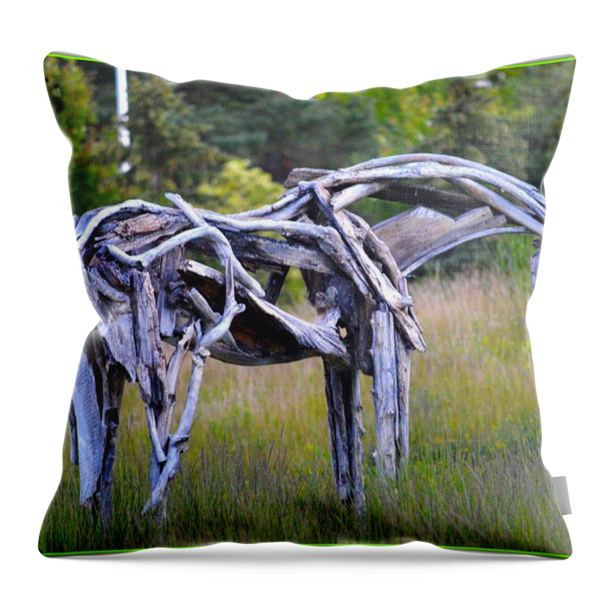 Art For Condo Throw Pillow featuring the photograph Sculpture of Horse by Sonali Gangane