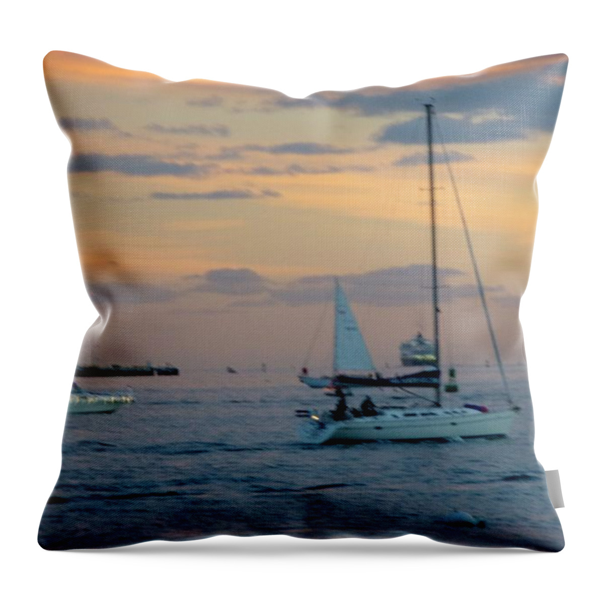 San Diego Throw Pillow featuring the photograph SD Sunset 3 by Phyllis Spoor