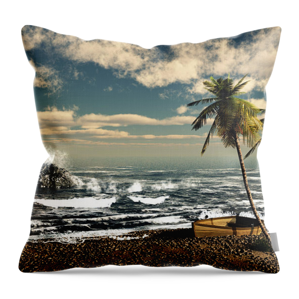  Sea Breeze Throw Pillow featuring the digital art Sea Breeze by John Junek