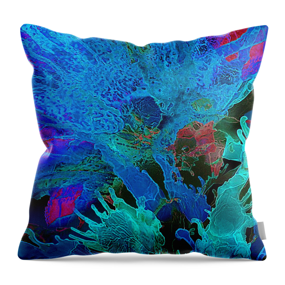 Abstract Throw Pillow featuring the digital art Sea Flower by Klara Acel