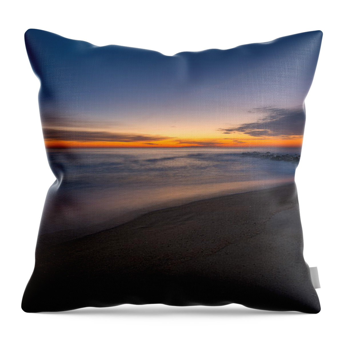 Jersey Shore Sunrise Throw Pillow featuring the photograph Sea Girt Sunrise New Jersey by Michael Ver Sprill