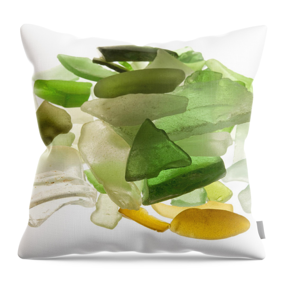 White Background Throw Pillow featuring the photograph Sea glass by Fabrizio Troiani