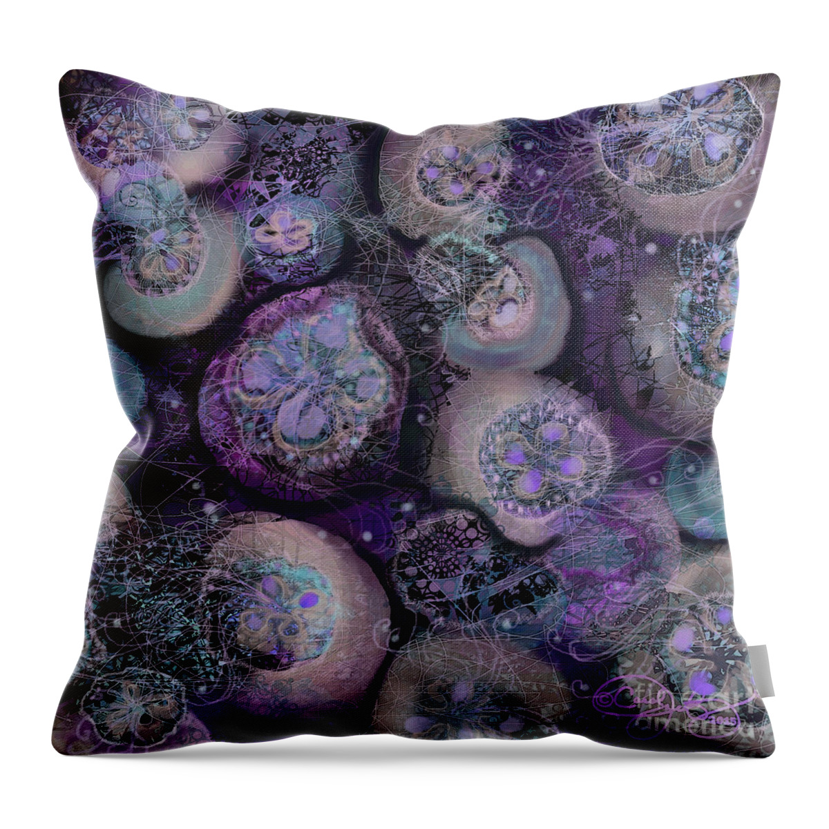 Sea Throw Pillow featuring the digital art Sea Glow by Carol Jacobs