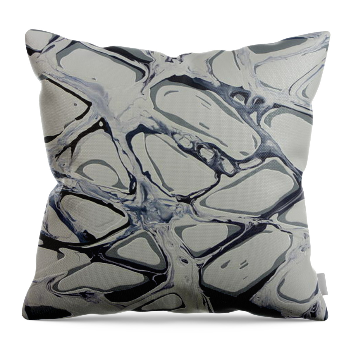 White Throw Pillow featuring the painting Sea-Ice by Madeleine Arnett