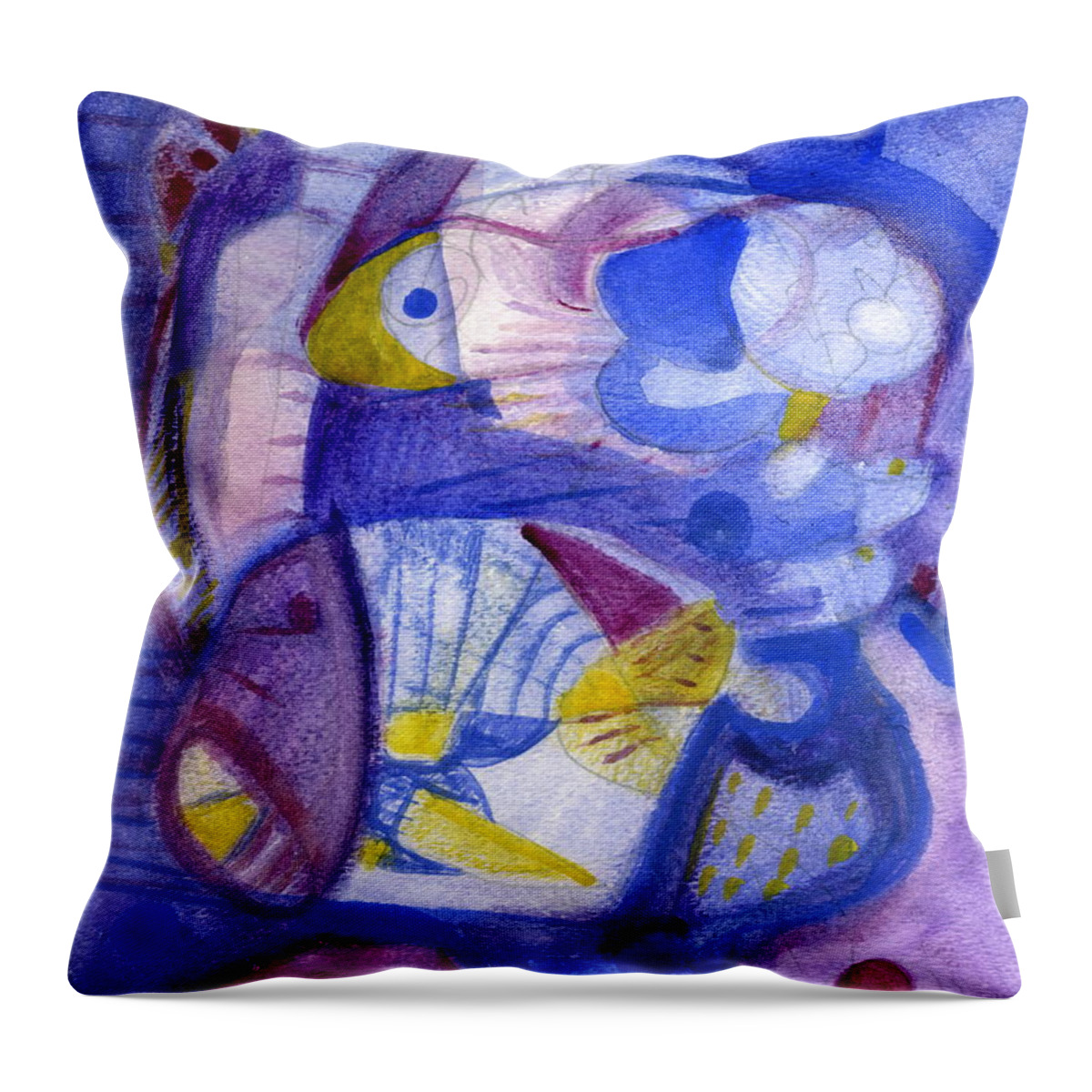 Abstract Art Throw Pillow featuring the painting Sea Life by Stephen Lucas