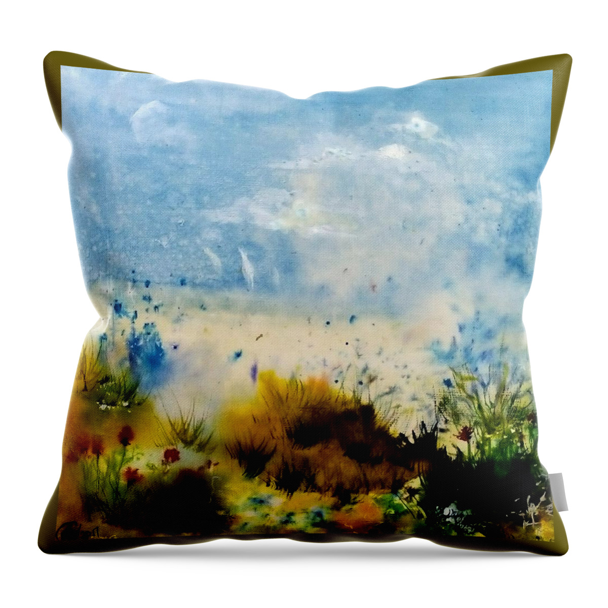 Sea Throw Pillow featuring the painting Sea Mist by Angelina Whittaker Cook