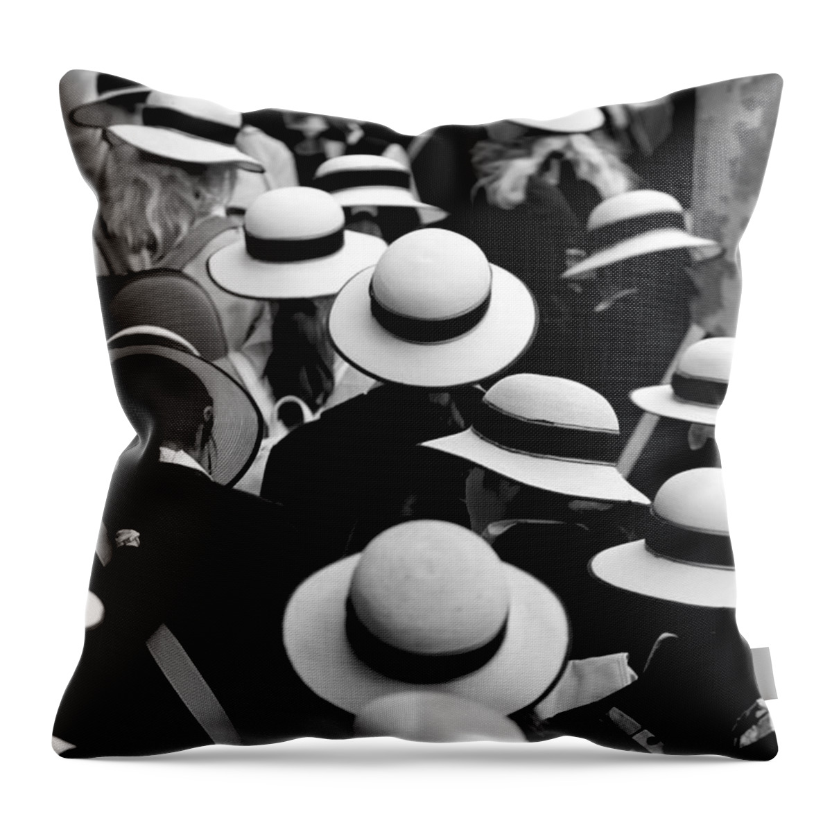 Hats Schoolgirls Sea Of Hats Throw Pillow featuring the photograph Sea of Hats by Sheila Smart Fine Art Photography