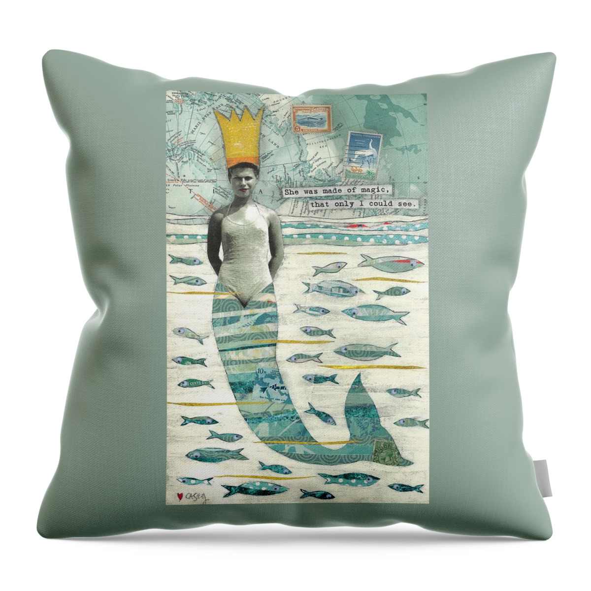 Sea Throw Pillow featuring the painting Sea Queen by Casey Rasmussen White