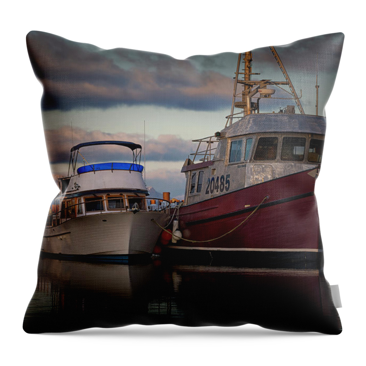 Fishing Boat Throw Pillow featuring the photograph Sea Rake by Randy Hall