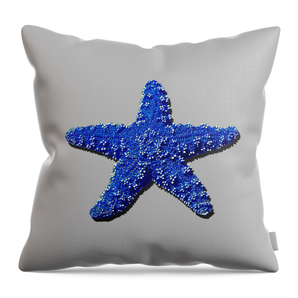 Starfish Throw Pillow featuring the photograph Sea Star Navy Blue .png by Al Powell Photography USA