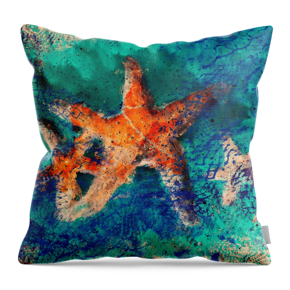 Starfish Throw Pillow featuring the photograph Sea Stars by Micki Findlay