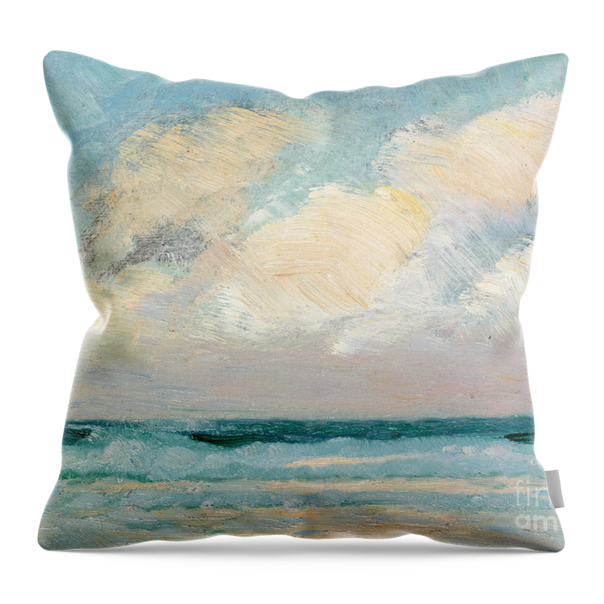Seascape Throw Pillow featuring the painting Sea Study, Morning by AS Stokes