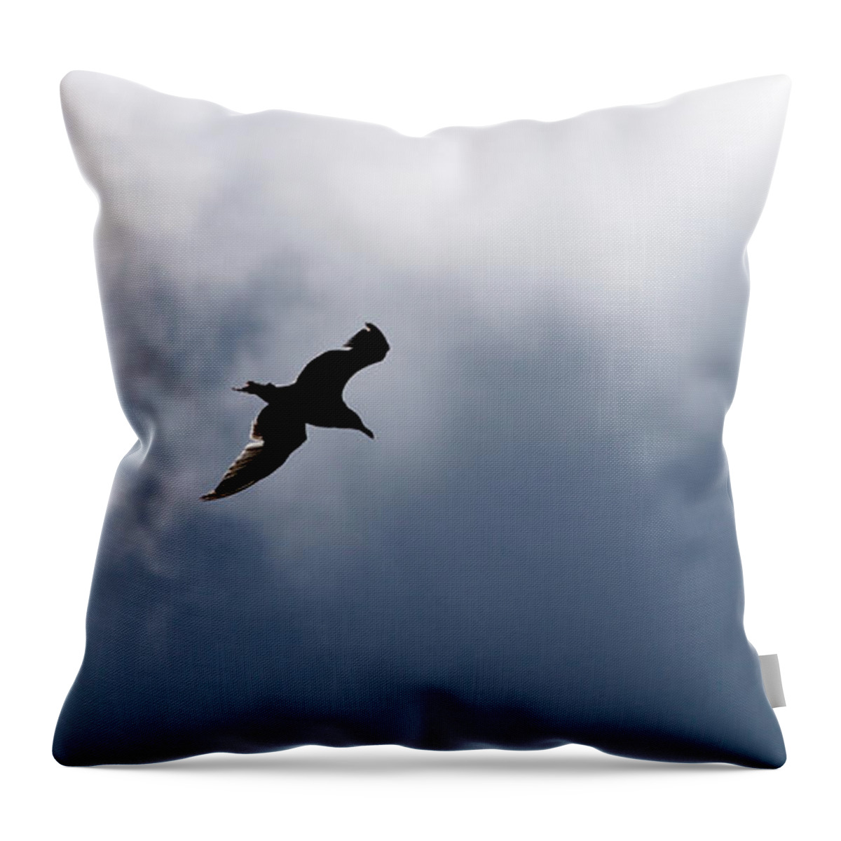 Lehtokukka Throw Pillow featuring the photograph Seagull's sky 1 by Jouko Lehto