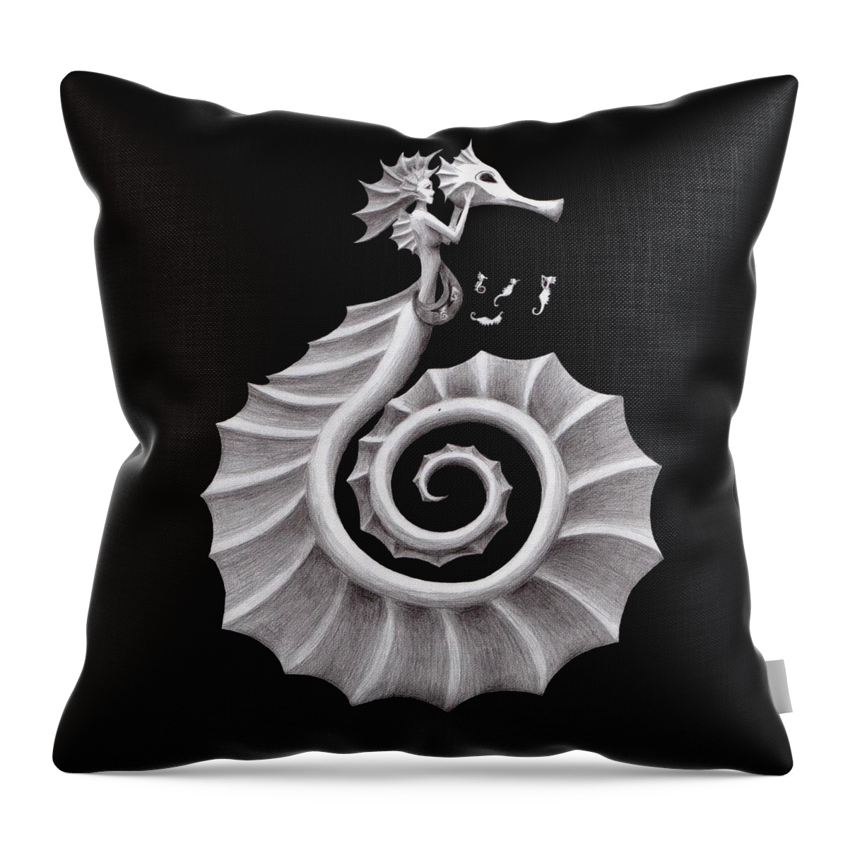 Seahorse Throw Pillow featuring the photograph Seahorse Siren by Sarah Krafft