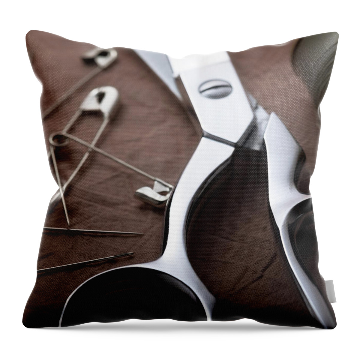 Scissors Throw Pillow featuring the photograph Seamstress Scissors by Tom Mc Nemar
