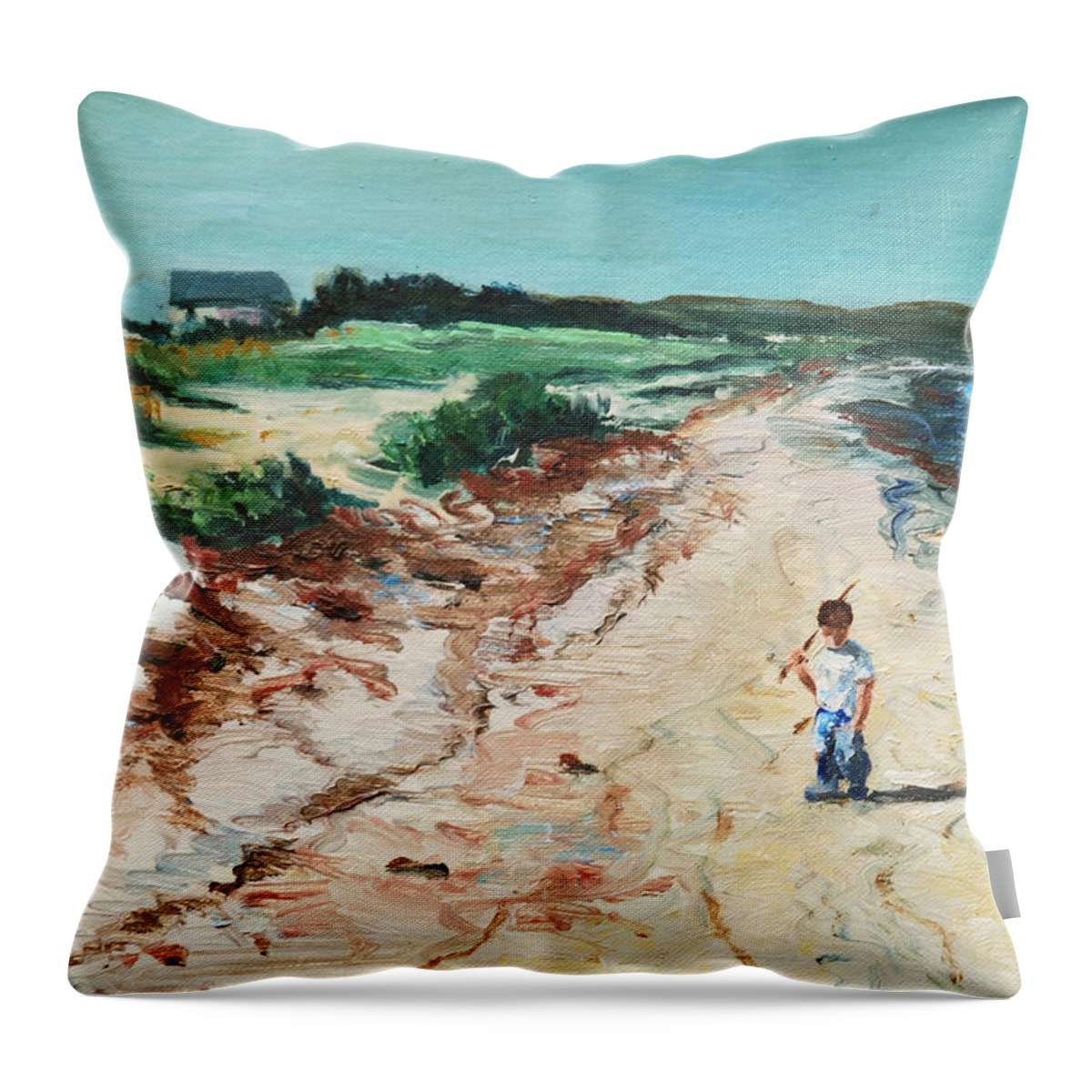 Beach Throw Pillow featuring the painting Sean by Rick Nederlof