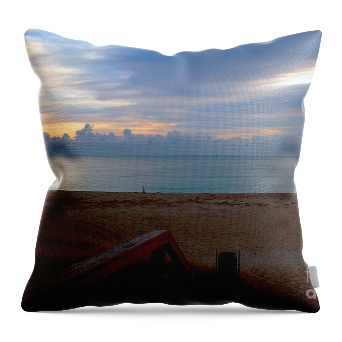 atlantic Coast Throw Pillow featuring the photograph Seascape Dawn Morning Splendor Juno Beach Florida B2 by Ricardos Creations