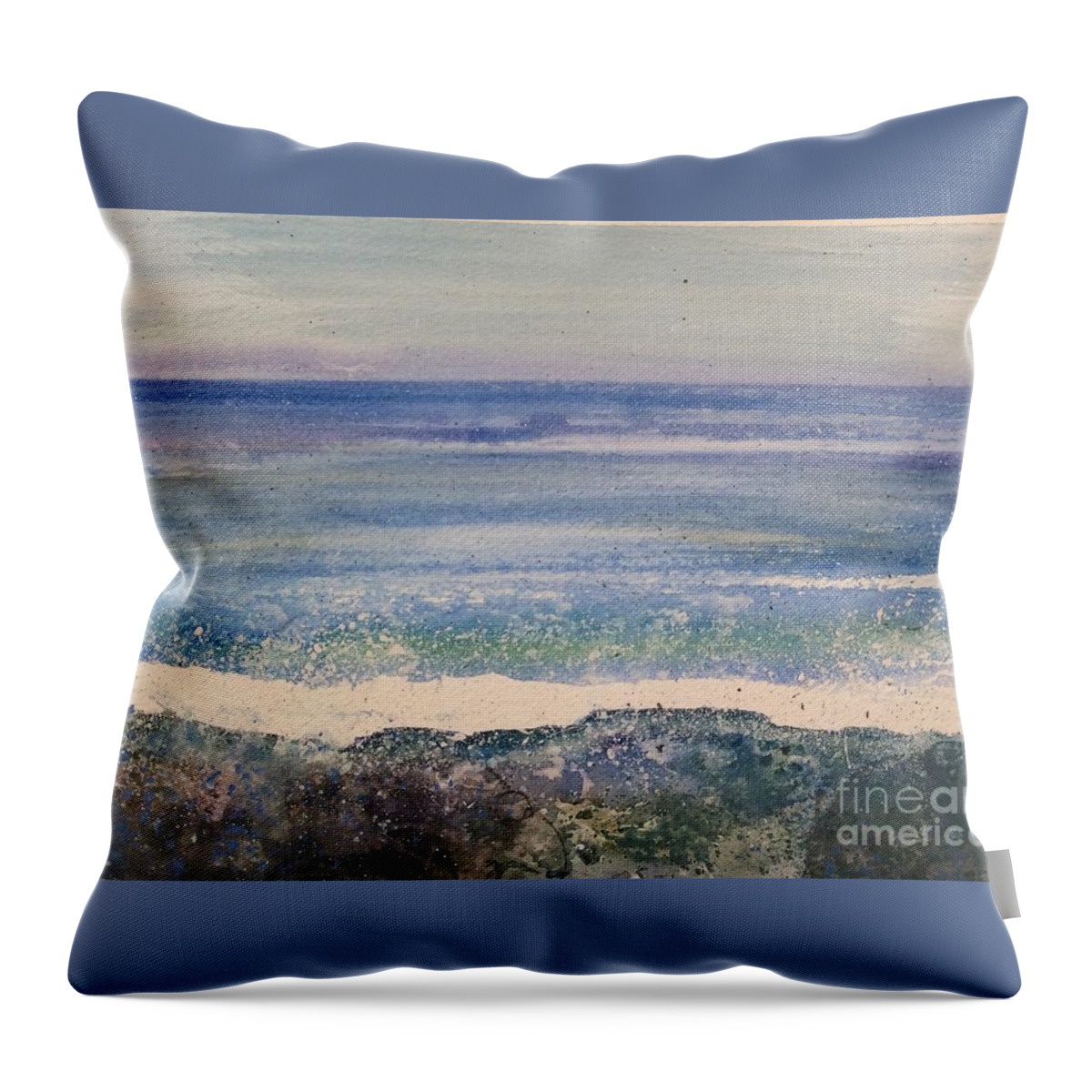 Sea Throw Pillow featuring the painting Seascape by Maxie Absell