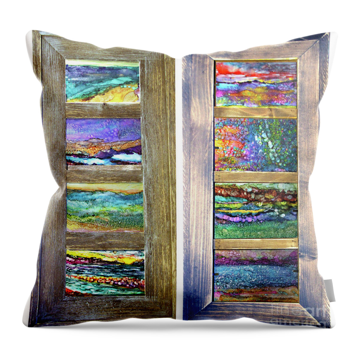 Sea Throw Pillow featuring the painting Seasides by Alene Sirott-Cope