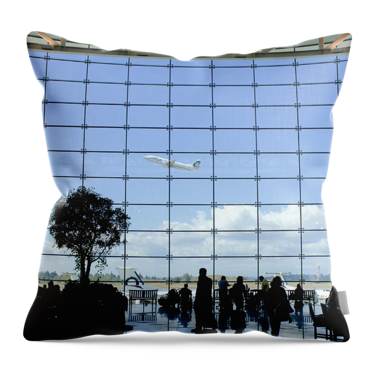 Aircraft Throw Pillow featuring the photograph SEATAC airport K088 by Yoshiki Nakamura